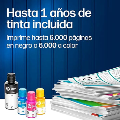 HP Impresora Multifuncional Smart Tank 583, Todo-en-Uno, Tanque de Tinta, WiFi, USB, Bluetooth, Smart, AirPrint, Impresión, Copiado, Escaneo (4A8D7A#AKY)