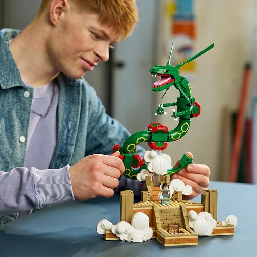 LEGO Pokémon Rayquaza – Set de Construcción – Personaje de Videojuego Articulado para Adultos – Pokémon de Tipo Volador y Dragón para Decorar – para Mayores de 18 Años – 72168