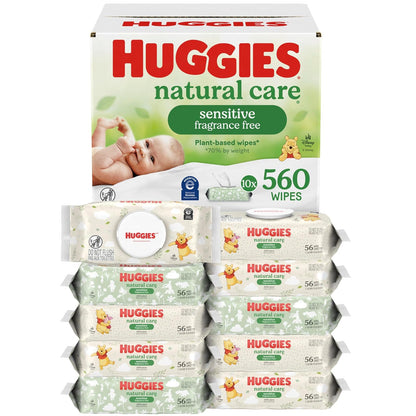 HUGGIES Natural Care Unscented Baby Wipes Flip-Top 10 Piece Set