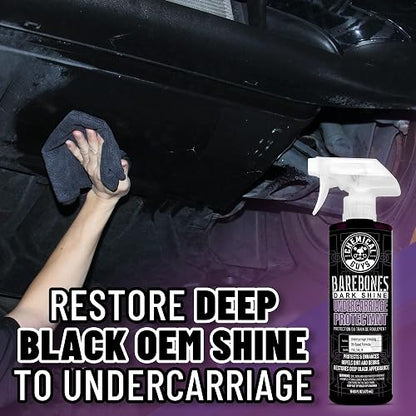 Chemical Guys Bare Bones Premium Spray Brillo Oscuro para Bajos, neumáticos y molduras, Seguro para Automóviles, Camiones, Motocicletas, vehículos recreativos y más, 3,79 L