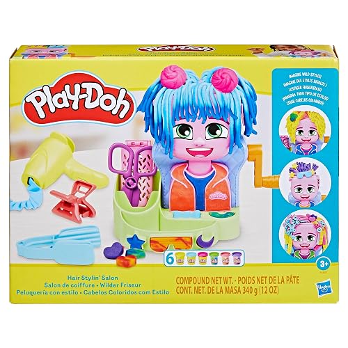 Play-Doh Hasbro Peluquería con Estilo - Kit de Manualidades de Peluquería, con Accesorios y 6 latas de Compuesto de Modelado para niños y niñas a Partir de 3 años
