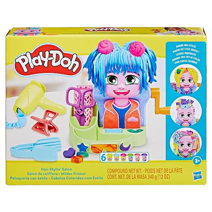 Play-Doh Hasbro Peluquería con Estilo - Kit de Manualidades de Peluquería, con Accesorios y 6 latas de Compuesto de Modelado para niños y niñas a Partir de 3 años