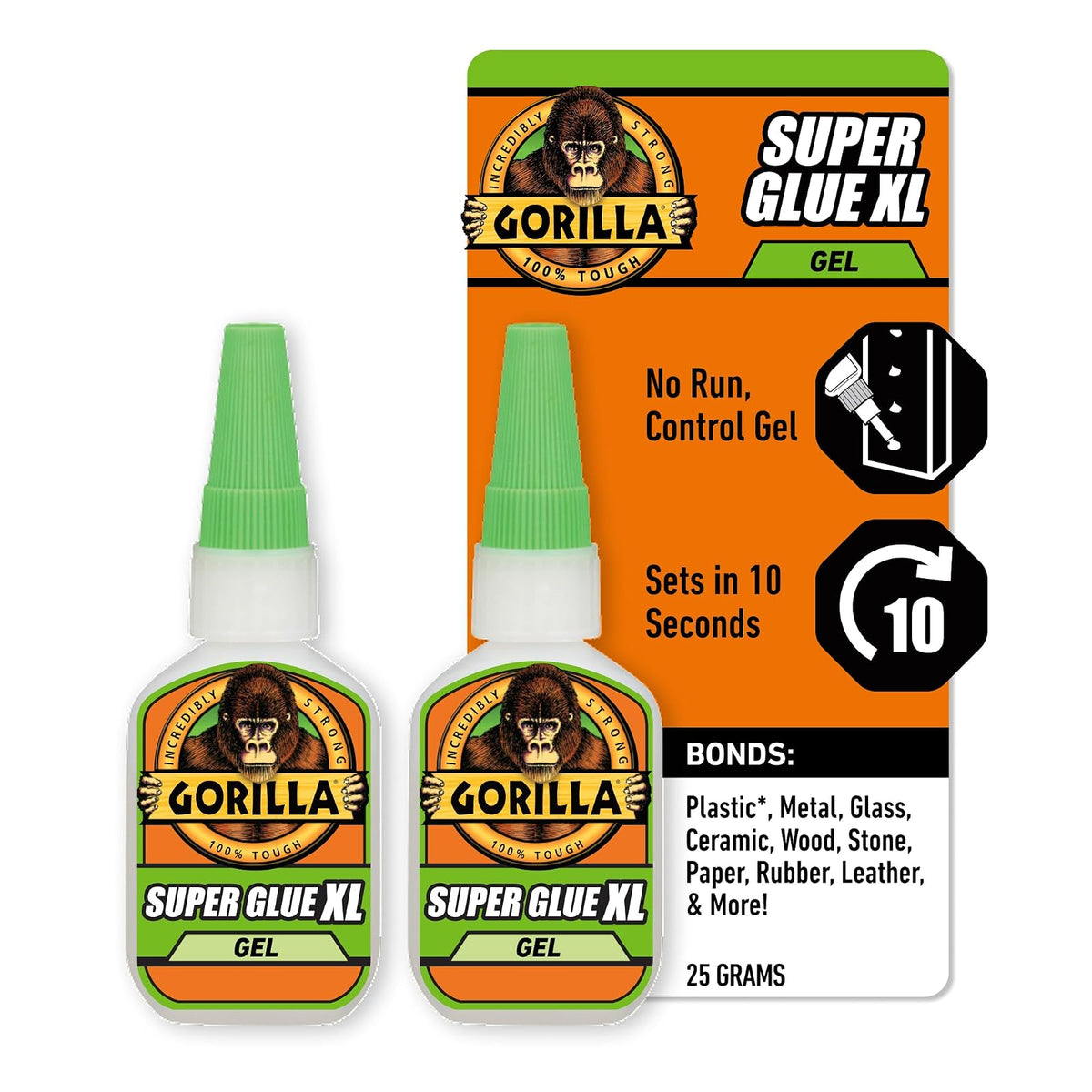 Gorilla Super Glue Gel XL Transparente 25 g - Paquete con 2
