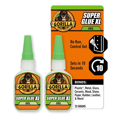 Gorilla Super Glue Gel XL Transparente 25 g - Paquete con 2