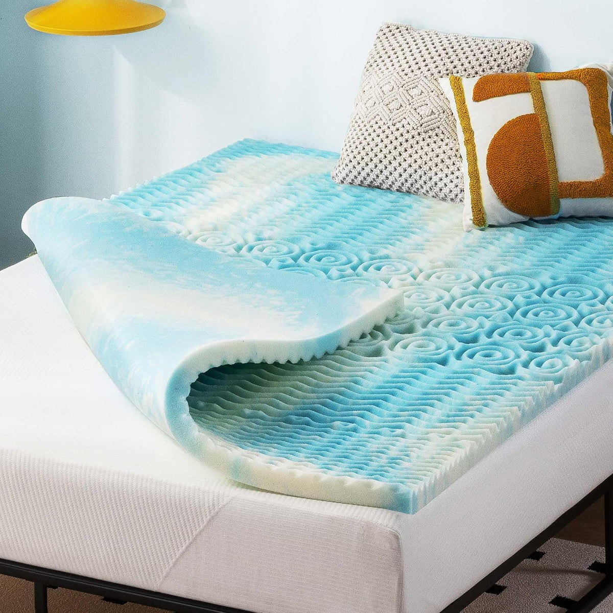 Best Price Mattress - Colchón de Espuma Aerobreeze de Gel de Remolino de 5 Zonas, Certificado CertiPUR-US, Esencial para recámara, Individual XL