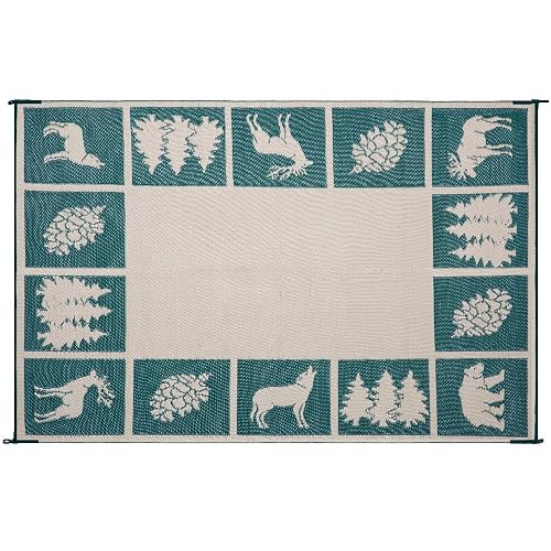 Alfombrillas reversibles 226094 verde/beige 6' x 9 RV al aire última intervensión Camping Patio Wilderness Hunter