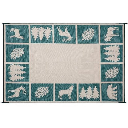 Alfombrillas reversibles 226094 verde/beige 6' x 9 RV al aire última intervensión Camping Patio Wilderness Hunter