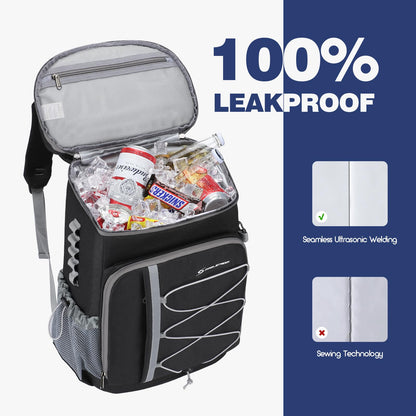 Maelstrom Mochila Hielera 35/50 Latas, Bolsa Hielera Suave Hermética | Frío 16h, bolsillos múltiples, silbato emergencia, acolchado ergonómico transpirable. Ideal camping, pesca, senderismo