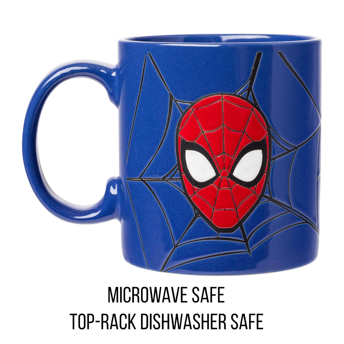 Silver Buffalo Marvel Comics - Taza de cerámica resistente a la cera de Spiderman, 20 onzas, azul/multi, 20 onzas