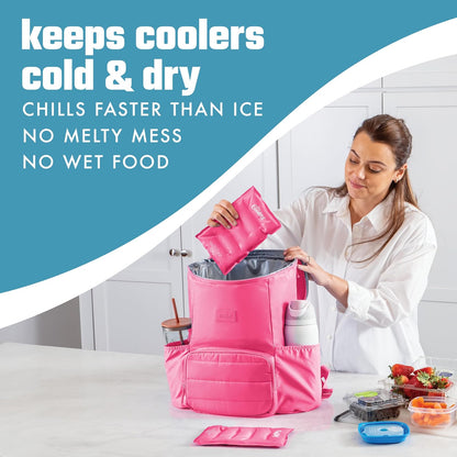 Cool Coolers 2 Pack Soft Ice Packs for Cooler, Flexible Stretch Nylon, Lunch Box Ice Packs, Ice Packs for Lunch Boxes