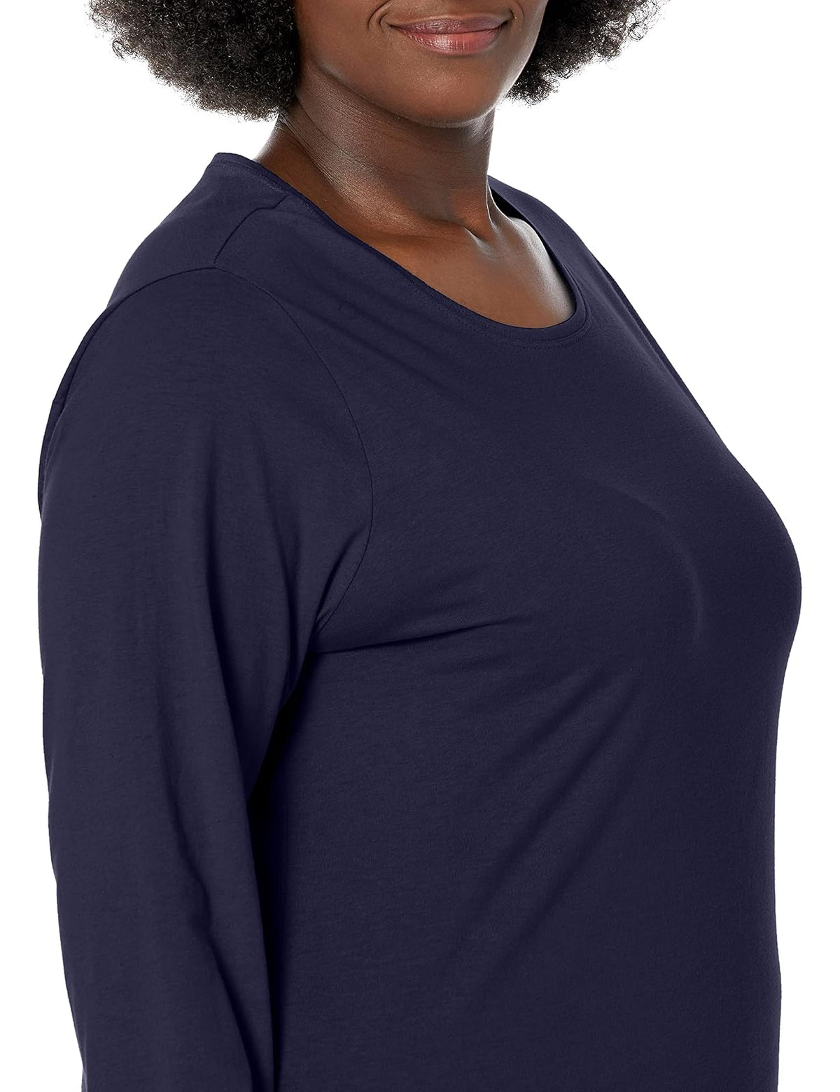 Just My Size Women's T-Shirt, Plus Size Long Sleeve Cotton tee, JMS Plus Size Scoop-Neck T-Shirt for Women