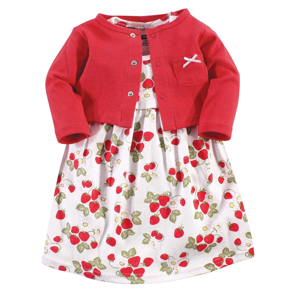 Hudson Baby Conjunto de Vestido y cárdigan de algodón Vestido Casual para bebés niñas