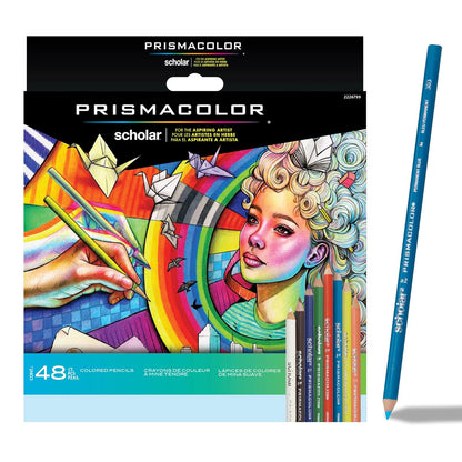 Prismacolor Scholar Lápices de Colores, Núcleo Suave - Nuevo embalaje - 48 Count (Pack of 1)
