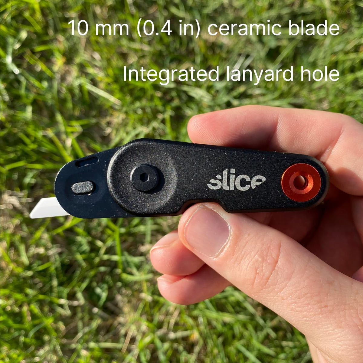 Slice Everyday Carry (EDC) - Cuchillo plegable para uso diario | Cuchillo de bolsillo moderno | Hoja de cerámica segura que dura 11 veces más que el metal, cortador de caja compacto y conveniente | 1