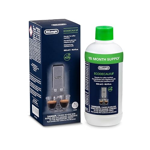 De'longhi Ecodecalk - Líquido descalcificador universal, cafeteras superautomáticas, 500 ml, ecológico y eficiente, compatible cafeteras modelos ECAM / ETAM