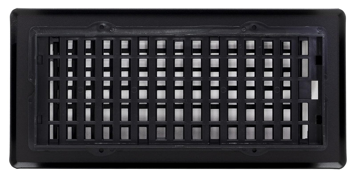 Decor Grates PL408-BLK - Registro de piso de plástico, 10,1 x 20,3 cm, color negro