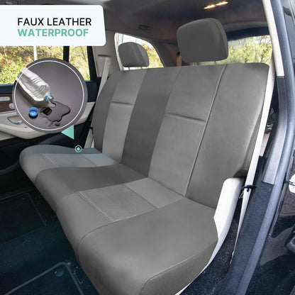 FH-PU005114 Exquisite Leather Car Seat Covers, Airbag Compatible and Rear Split Gray Color