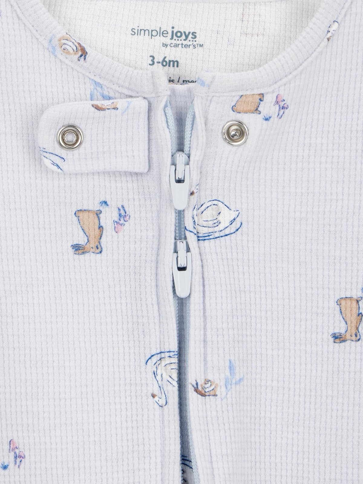 Simple Joys by Carter's 2-way Zip Thermal Footed Sleep and Play, Pack of 2 Dormir y jugar Bebé-Niñas