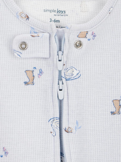 Simple Joys by Carter's 2-way Zip Thermal Footed Sleep and Play, Pack of 2 Dormir y jugar Bebé-Niñas