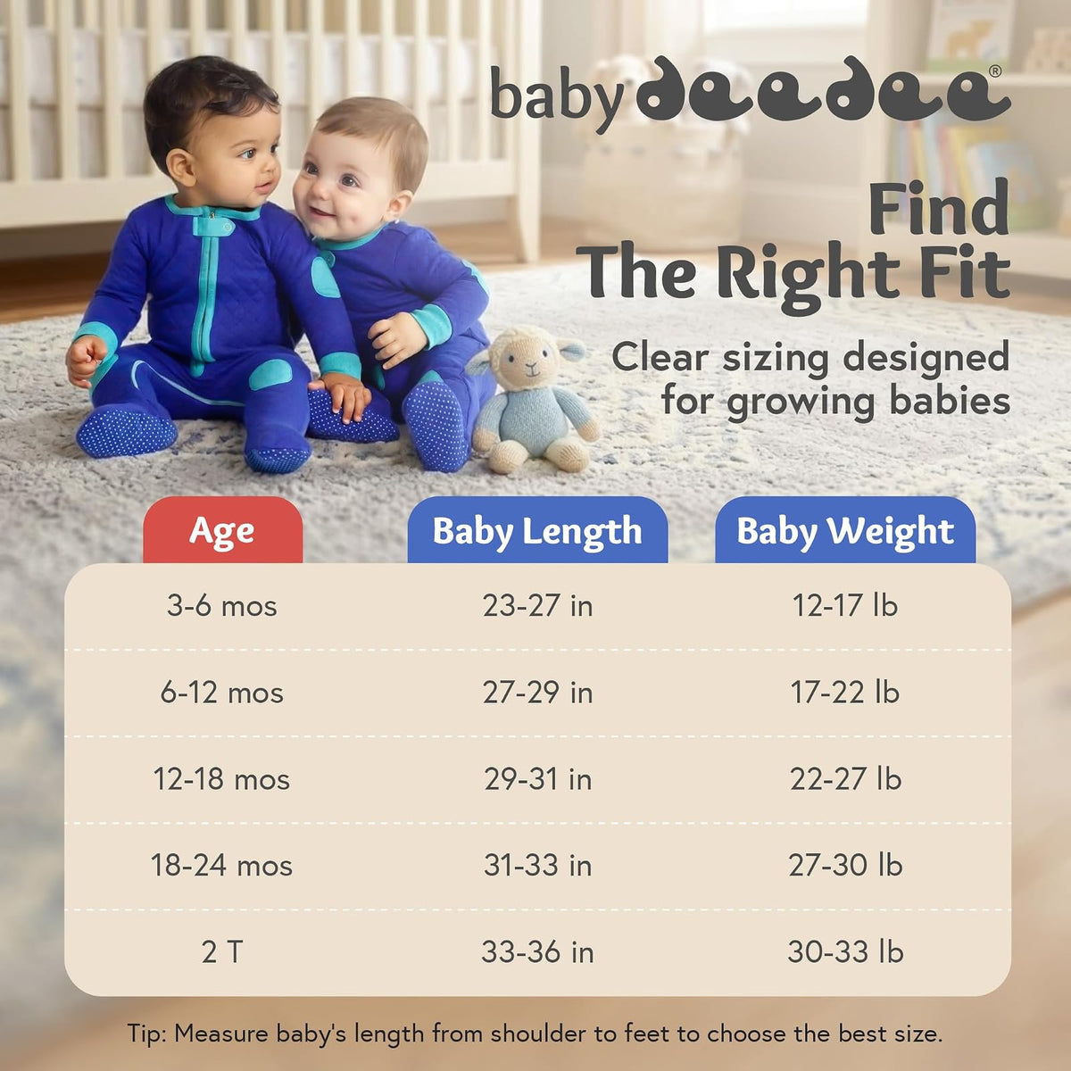 Baby Deedee Sleepsie Cotton Quilted Footie Pajama, 6-12 Months, Peacock