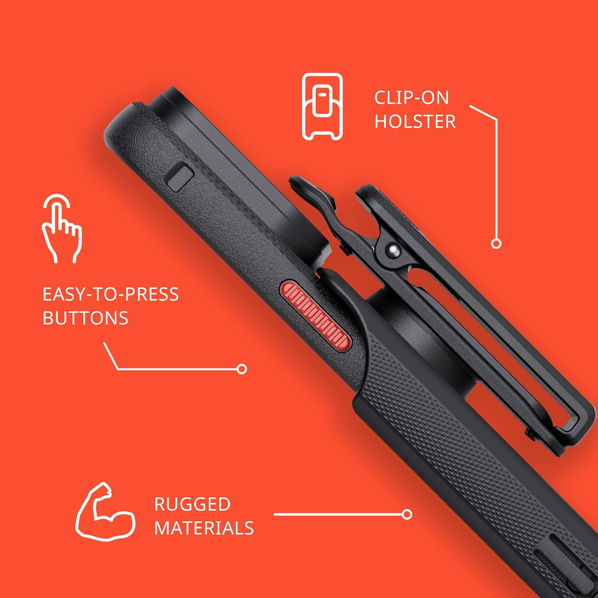 Tech21 EVO MAX - Funda para iPhone 14 Pro, Color Negro | Compatible con MagSafe, Duradera, Absorbente de Golpes, Resistente, con Funda, FlexShock de 20 pies, protección contra caídas múltiples
