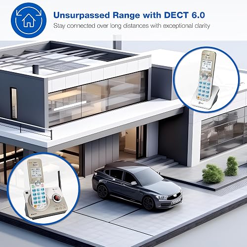 AT&T DL72219 DECT 6.0 - Teléfono inalámbrico de 2 Auriculares para el hogar con conexión a la célula, Bloqueo de Llamadas, visualización retroiluminada de 1.8 Pulgadas, Botones Grandes,
