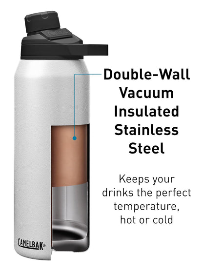 CamelBak Chute mag - Botella de Agua de Acero Inoxidable aislada al aspiradora, 20 onzas, Color Blanco