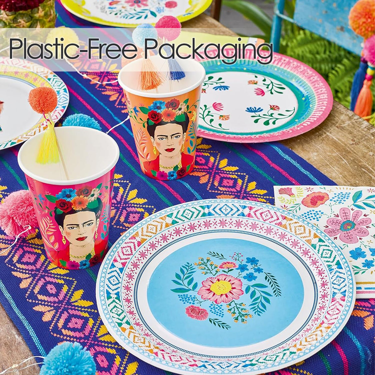 Talking Tables Frida Khalo - Suministros para fiesta, Láminas, Multicolor, Plates, 1