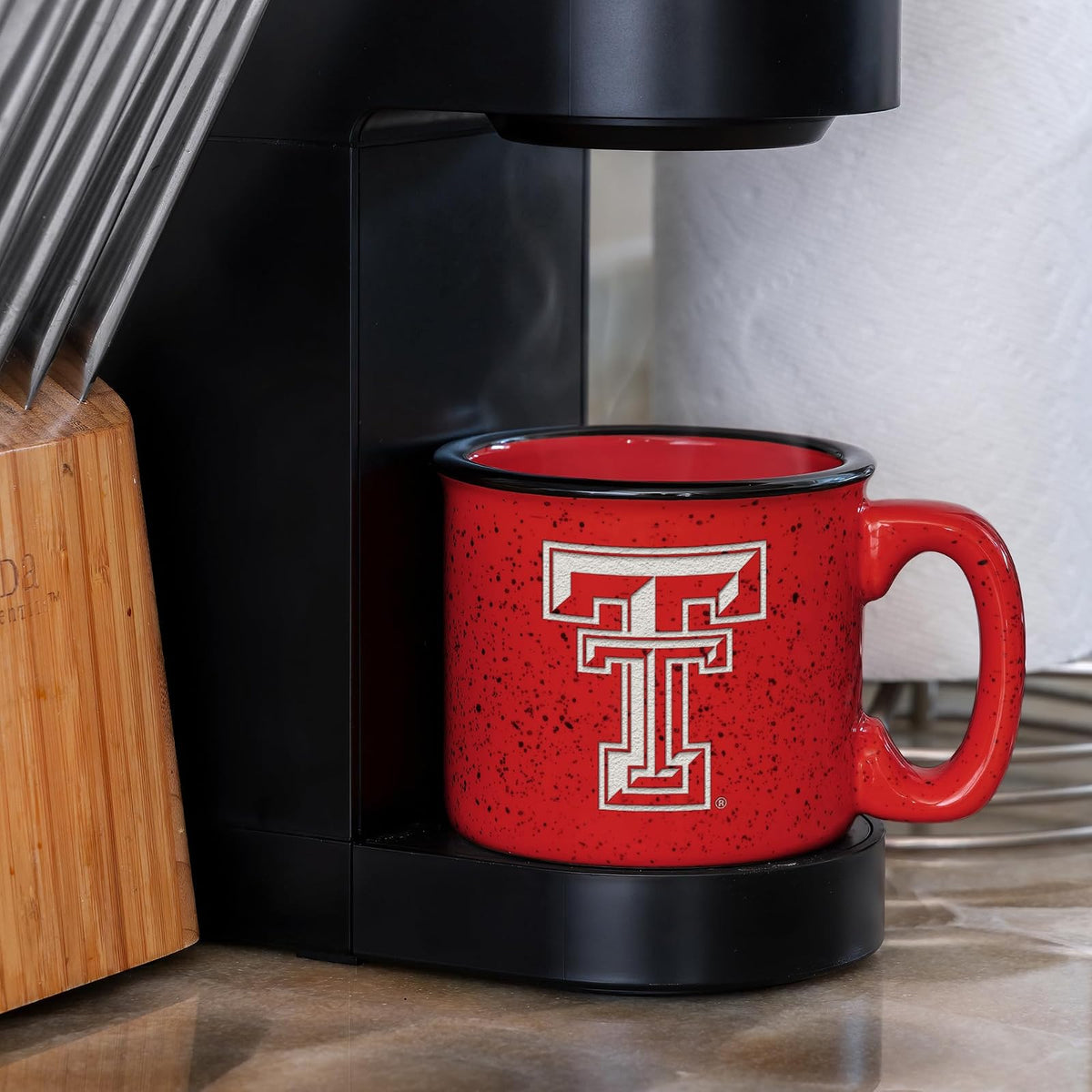 Rico Industries NCAA Texas Tech Red Raiders Speckle Taza de fogata grabada con láser de 12 onzas