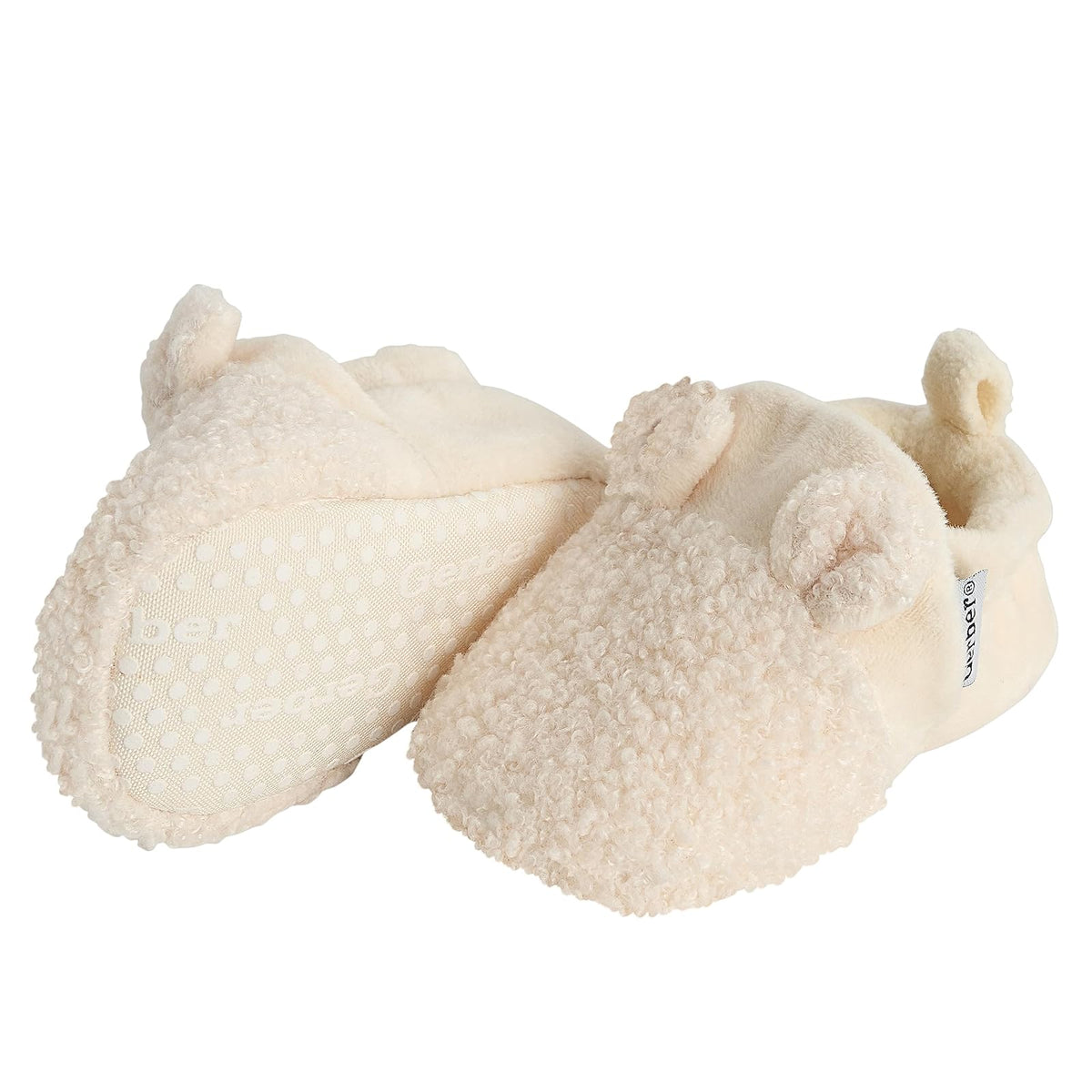 Gerber Botines suaves antideslizantes con forro polar con orejas Pantuflas para Unisex bebé