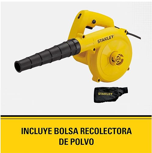 STANLEY Sopladora de Aire y Aspiradora Eléctrica 600W, Negro/Amarillo, STPT600