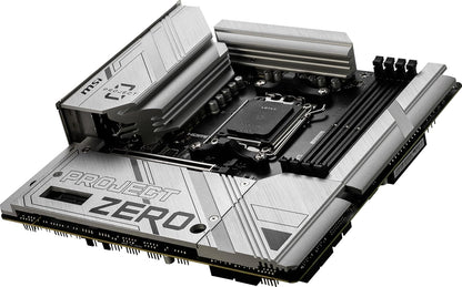 MSI B650M Project Zero - Placa Base para Juegos (procesadores AMD Ryzen Serie 9000/8000/7000, AM5, DDR5, PCIe 4.0, Ranuras M.2, SATA 6Gb/s, USB 3.2 Gen 2, HDMI/DP, Wi-Fi 6E, Bluetooth 5.3