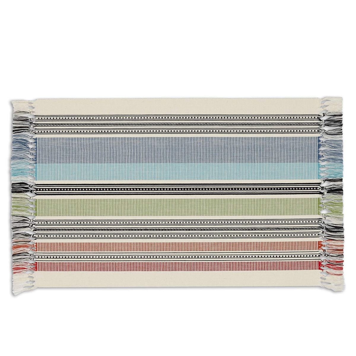 DII Colección de Mesa abigarrada, Juego de manteles Individuales de 3 x 19 Pulgadas, mediterráneo, 6 Piezas