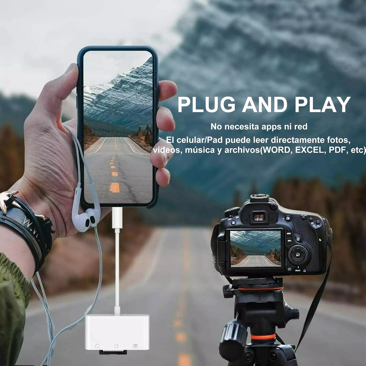 3 en 1 Lector de Tarjetas USB C a SD, Lector de Tarjetas de Memoria Micro SD, Lector de Tarjetas SD/Micro SD/USB 3 en 1 Tipo C Kit Conexión de Cámara USB 3 en 1