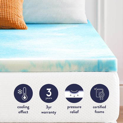 Best Price Mattress - Colchón de Espuma viscoelástica con Flujo de Aire de refrigeración AeroBreeze de 2 Pulgadas, Esencial para recámara, tamaño Queen