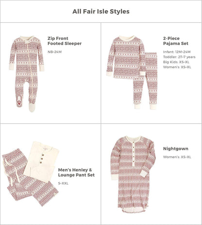Burt's Bees Baby Big Kids Fair Isle tee & Pant Set PlayeraUnisex Adulto