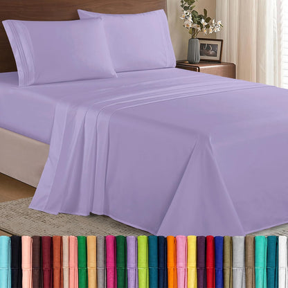 Elegant Comfort Juego de Sábanas de Microfibra Bolsillo Profundo - Twin - Twin XL - Lavanda