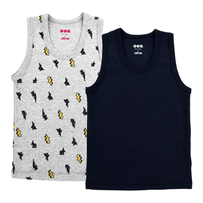 Baby Creysi Camisetas Sin Mangas para Niña Algodón Pack de 2 - 8 Años - Azul - Gris