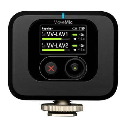 Shure MV-R - Receptor portátil para cámaras y Dispositivos móviles | Receptor digital con USB-C y conectores de 3,5 mm para cámaras, computadoras y aplicaciones móviles