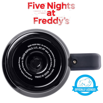 Silver Buffalo Five Night at Freddy's - Vaso de acero inoxidable con mango y popote, se adapta a portavasos estándar, 40 onzas
