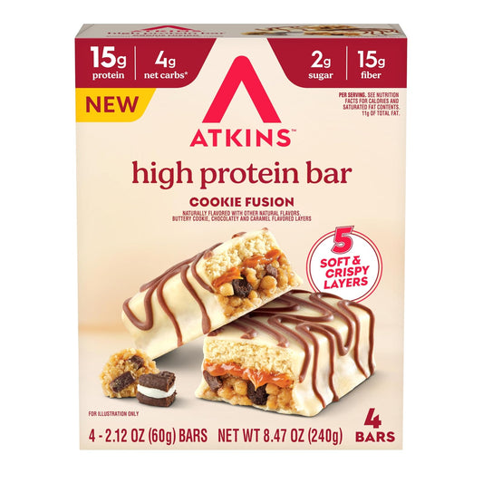Atkins Barra sabor Fusión de Galletas - CJ con 4