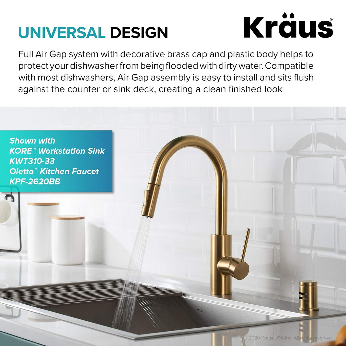 Kraus KAG-1BB - Filtro de aire para lavaplatos, color bronce cepillado