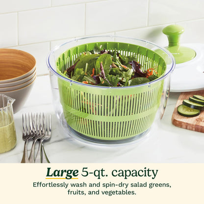 Cuisinart - Spinner grande para ensalada, lavar, centrar y secar ensalada, frutas y verduras, 5 cuartos de galón, CTG-00-SAS1