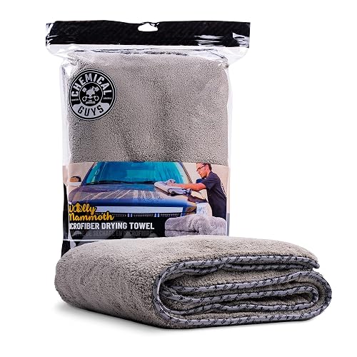 Chemical Guys Woolly Mammoth Toalla de Microfibra para Secadora (36" x 25") Automóviles,Camiones, Todoterrenos, Autocaravanas, Hogar, Mascotas, Suciedad, Gris