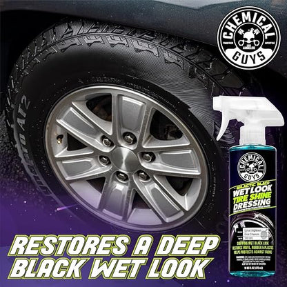 Chemical Guys Galactic Black Wet Look Tire Shine Dressing, para un Nuevo Nivel de Brillo y Profundidad de Negro, Seguro para Automóviles, Camiones, Motocicletas, vehículos recreativos y más, 473 ml