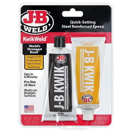 J-B Weld 8271 KwikWeld Epoxi Reforzado de Acero Tamaño Profesional, 10 oz