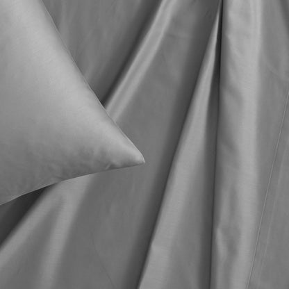 Vera Wang - Juego de sábanas Queen, Ropa de Cama de algodón Satinado de Lujo, 800 Hilos, decoración Suave y Suave para el hogar (Gris Acero, 4 Piezas, Queen)