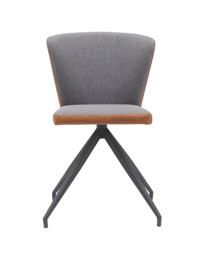 Sochic Silla Grecia Tapizada en Tela Gris con Asiento Acolchado de Hule Espuma y Patas de Metal Negras