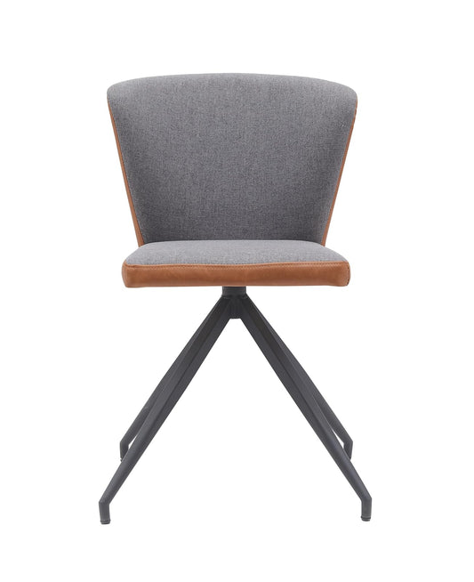 Sochic Silla Grecia Tapizada en Tela Gris con Asiento Acolchado de Hule Espuma y Patas de Metal Negras