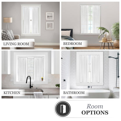 Kenney Rogers Twist & Fit - Barra de cortina de tensión sin herramientas, varillas de tensión para ventanas de 48 a 84 pulgadas, barra de cortina extensible blanca, barra de cortina sin perforación,